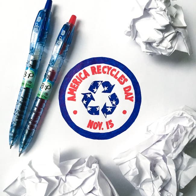 BRAND NEW BUFFALO NATUR Recycled Plastic Pen Blue Ink Box Of 20 WA53849 
